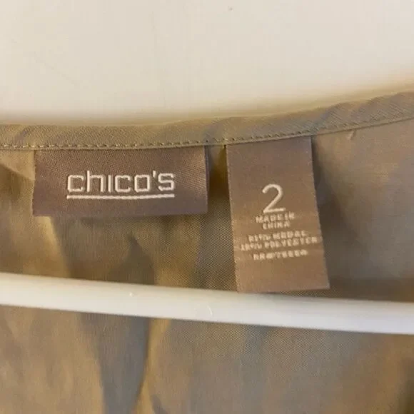 Chicos brown top size 2 large modal blend tank cami - Picture 2 of 6